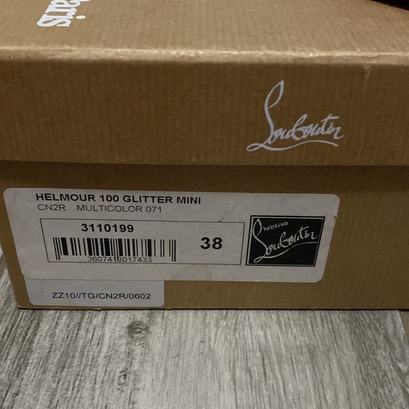 Christian Louboutin Helmour 100 Glitter Mini Pumps Multicolor Size 38 - Picture 2 of 8